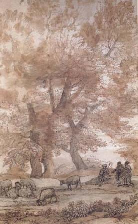 Claude Lorrain Trees,Figures,and sheep (mk17) china oil painting image
